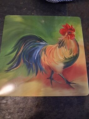Colorful Rooster Decorative Insulated Hotpad Green & Multicolor